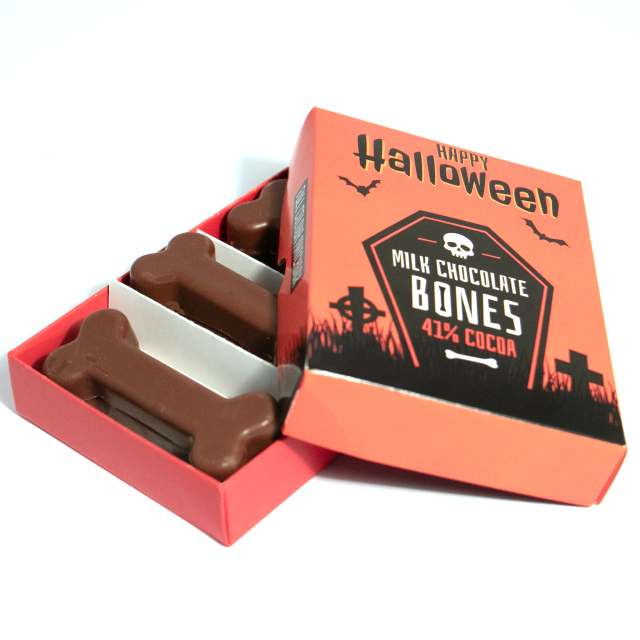 Halloween – Large Eco Matchbox – Milk Chocolate³ – Bones
